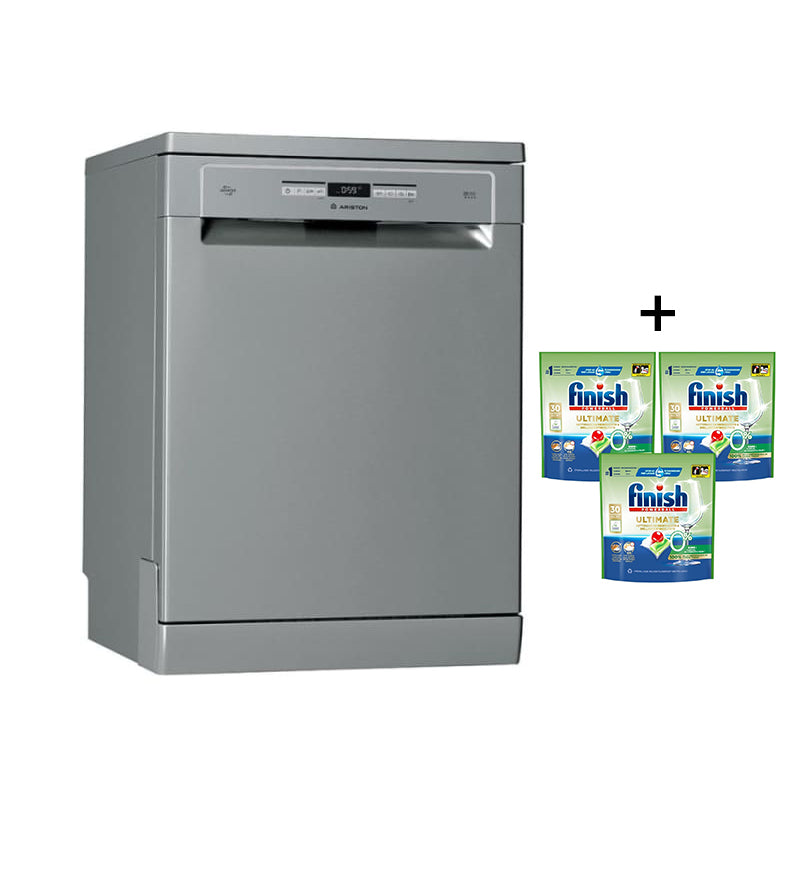 Lave vaisselle Pose libre ARISTON 15 COUVERTS INOX + 3 paquets de capsules FINISH Lave vaisselle Pose libre ARISTON 15 COUVERTS INOX + 3 paquets de capsules FINISH